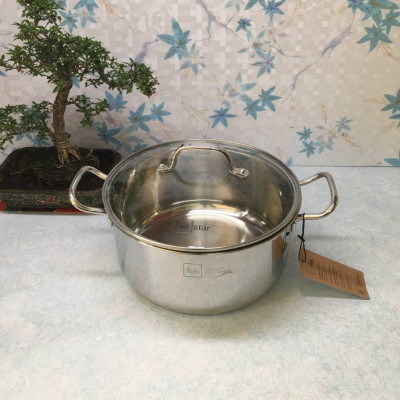 Nồi inox 304 5 đáy nắp kính Fivestar 20cm - Hàng chính hãng