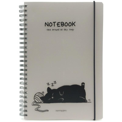 Số Lò Xo Kẻ Ngang Black Cat - Morning Glory 88578 (Mẫu Màu Giao Ngẫu Nhiên)