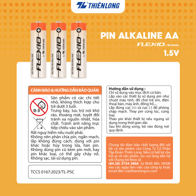 Vỉ 2 Pin Alkaline AAA Thiên Long Flexio