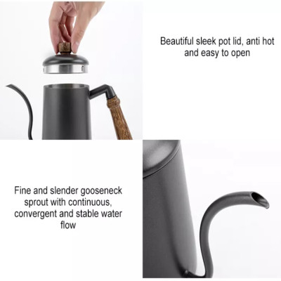 Bình pha, rót cà phê, trà cổ ngỗng drip L-Beans SD-600 - Dung tích: 600ml, Sử dụng đun được trên bếp từ, bếp gas, hồng ngoại - HÀNG NHẬP KHẨU