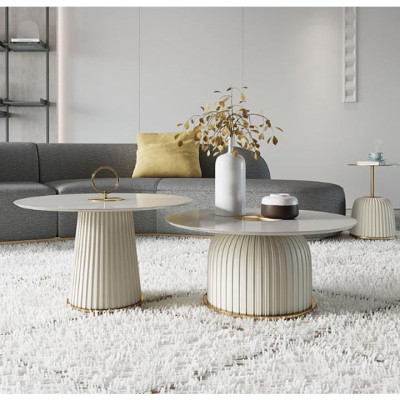 Bàn Sofa Tròn Đôi Nhập Khẩu Juno Sofa HHP-BSF903-08 Cao Cấp