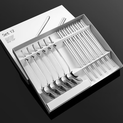 Bộ 12 Muỗng Đũa Inox Sáng Bóng – Không Gỉ, Chống Oxi Hóa – Thiết Kế Sang Trọng - HÀNG CHÍNH HÃNG MINIIN