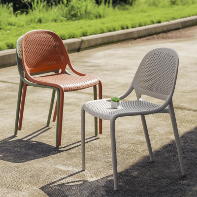 Ghế nhựa đúc liền khối tựa lưng dạng lưới