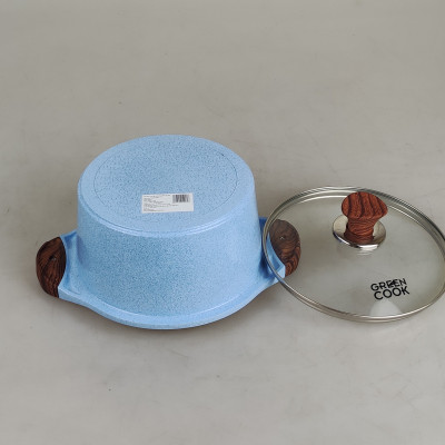 Nồi quánh đúc men đá Sapphire Greencook GCS09 sử dụng được bếp ga, bếp hồng ngoại, bếp từ...KHÔNG KÉN BẾP-Hàng chính hãng