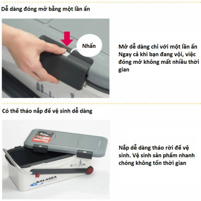 Thùng đá giữ nhiệt đa năng, tay kéo Sanka Galasea 50L, bền đẹp và an toàn cho thời gian sử dụng lâu dài -nội địa Nhật Bản 
