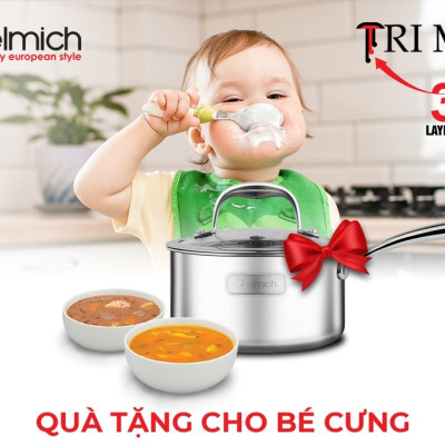 Quánh inox 3 lớp cao cấp đáy liền Tri-max XS EL-3745 size 16cm
