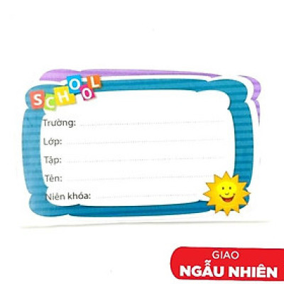 Nhãn Tập Học Sinh - 1 Ô Lớn (1572) (10 Tờ/xấp) (Mẫu Màu Giao Ngẫu Nhiên)