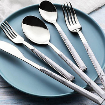 Dao ăn vân đá trắng phong cách hiện đại MARBLE 6393K