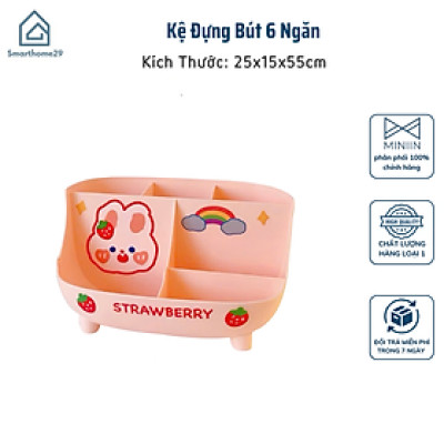 Kệ Đựng Bút 6 Ngăn – Hộp Đựng Đồ Đa Năng Trang Trí Bàn Học Văn Phòng Phẩm - HÀNG CHÍNH HÃNG MINIIN
