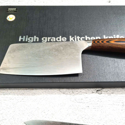 DAO - BỘ 3 DAO BẾP NHẬT BẢN THÉP DAMASCUS MÃ A4 DT2 nt topcomshop vn