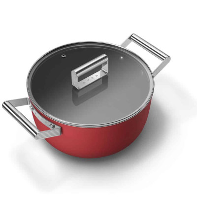 Nồi Smeg Casserole CKFC2411RDM 24cm màu đỏ - Made in Italy Hàng chính hãng