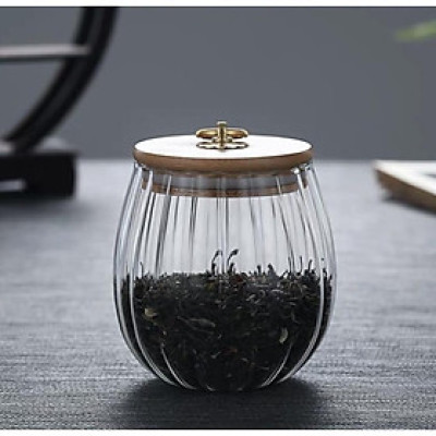 lọ thủy tinh nắp gỗ đựng trà,đựng thảo dược đồ khô,đựng đường mẫu mới nhất