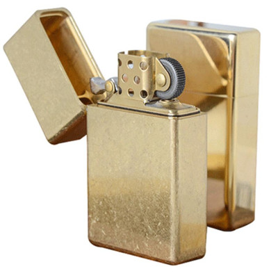 Vỏ Hột Quẹt Bật Lửa Xăng Đá Zorro Z538 Màu Vàng Nhám Đẹp Độc Lạ - Dùng Xăng Bấc Đá Cao Cấp