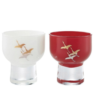 Ly Thủy Tinh Sake Họa Tiết Sơn Mài Nhật Bản 60ml