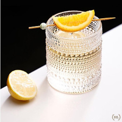 BỘ 6 LY TT CHUYÊN DỤNG CHO COCKTAIL 400ML  | CỐC THỦY TINH HỌA TIẾT NỔI CAO CẤP | Ly 400ml dáng trụ Decor 2022