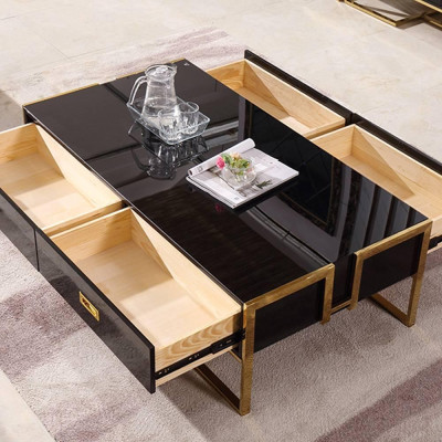 Bàn trà Fazio đen IBIE