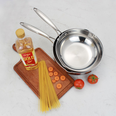 Chảo sâu lòng Inox 304 đúc liền khối 3 lớp miệng rót Kalpen Zenger 24cm, - Hàng chính hãng