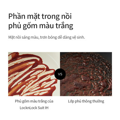 Nồi nhôm Lock&Lock chống dính Suit IH 22cm CSU1222PIK - Hàng chính hãng, dùng được bếp từ, tay cầm êm, dẫn nhiệt nhanh - JoyMall