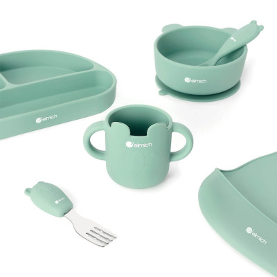 Bộ ăn dặm 7 món silicon cao cấp Elmich Babycare EL-0011