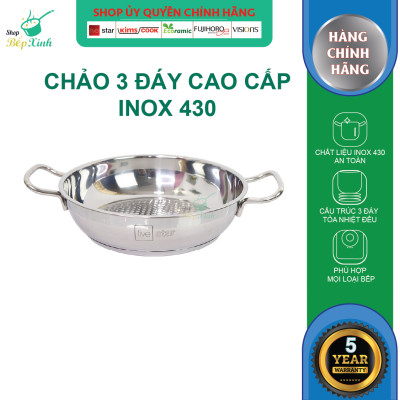 Bộ Nồi Inox 3 Đáy Từ Fivestar Standard FSB50002 5 chiếc nắp kính ( tặng 2 vá canh )
