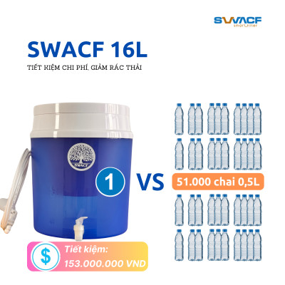 Bình lọc nước uống trực tiếp SWACF 16L | CWFLT Nano bạc, lõi lọc 7L, tốc độ lọc 2 - 4 lít/giờ, giữ khoáng thiết yếu - Công nghệ Mỹ