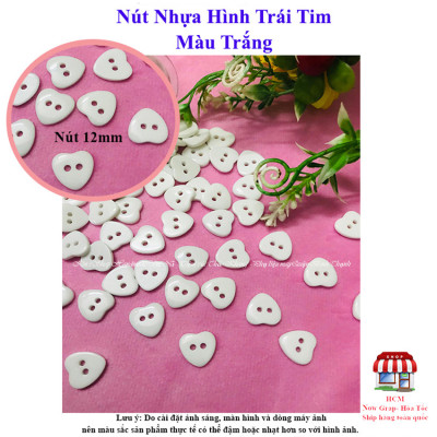 Túi 20 Nút Nhựa Hình Trái Tim Nhiều Màu Sắc,Nút nhựa bóng đẹp làm nút áo trang trí sản phẩm handmade xinh xắn- Kin Shop Handmade