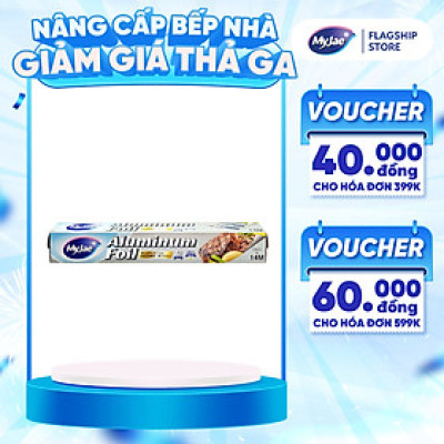 Giấy Bạc Màng Nhôm MyJae Đài Loan Để Bảo Quản, Nướng Thức Ăn, Bọc Thực Phẩm 30cm x 14m