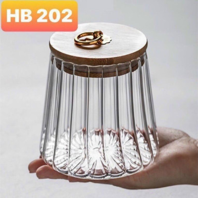 lọ thủy tinh nắp gỗ đựng trà,đựng thảo dược đồ khô,đựng đường mẫu mới nhất