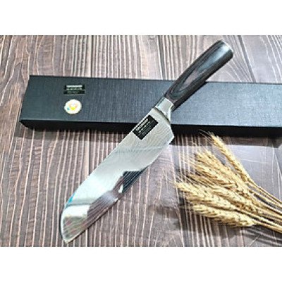 DAO - DAO BẾP NHẬT BẢN SANTOKU THÉP DAMASCUS MÃ A9 DT116 nt topcomshop vn