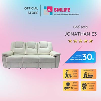 Ghế sofa 3 chỗ ngã lưng thư giãn bằng điện sang trọng SMLIFE Jonathan E3 | D212 x  R96 x C99cm | nâng hạ lưng ghế