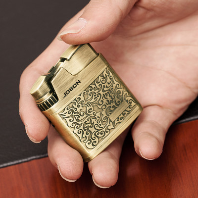 Vỏ Hột Quẹt Bật Lửa Gas Jobon ZB-318 Thiết Kế Đẹp Độc Lạ Họa Tiết Hoa Văn Cổ Sang Trọng - Dùng Gas Đá Cao Cấp
