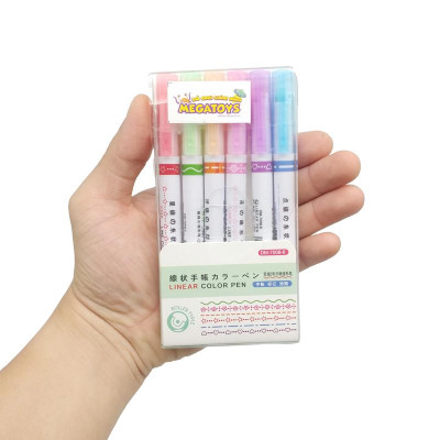 Bộ 6 Bút Đánh Dấu Ghi Chú Họa Tiết Bông Hoa - DM-7008-6