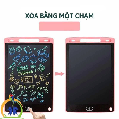 Bảng Viết Cảm Ứng Điện Tử 3D Đa Sắc 12 Inch Thông Minh Tự Xóa Dành Cho Bé - Bảng Vẽ Đồ Họa Bút Dạy Học LCD Xanh Dương