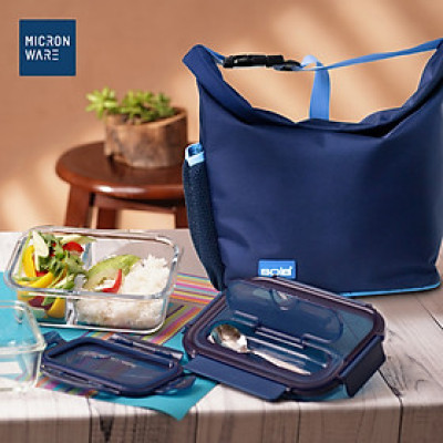 Bộ hộp cơm thủy tinh kèm túi 9098/2