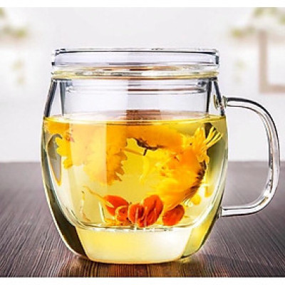 Cốc thuỷ tinh lõi lọc pha trà hoa500ml - Hàng Chính hãng