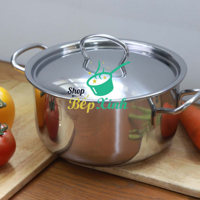 Nồi inox bếp từ 3 đáy Fivestar Nắp Inox - Tặng 1 Muỗng Canh Inox (sw)