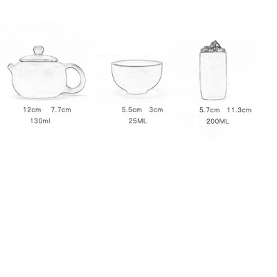Bộ Bình Trà Tử Sa Mini Có Túi Đựng Đi Du Lịch Tiện Lợi Thích Hợp 2 - 4 Người Dùng Gồm 1 Ấm Trà, 4 Tách, 1 Bình Đựng Trà - Hàng chính hãng 