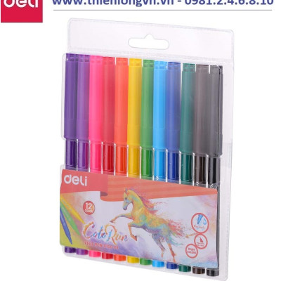 Bút dạ màu nước Deli 10003 - 12 màu