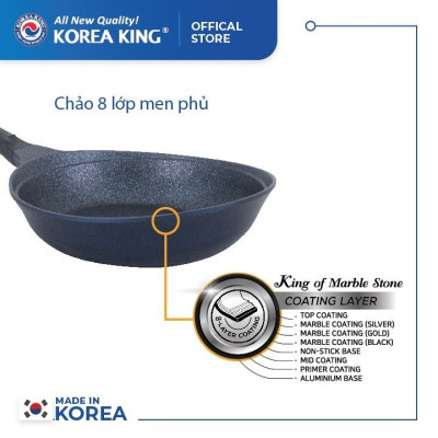 Combo 2 chảo sâu, cạn Colormic Korea King (1 chảo cạn 20cm và 01 chảo sâu 28 cm)-Hàng chính hãng