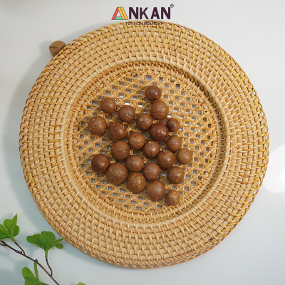 Dĩa Mây Tre Tự Nhiên 33cm – Đựng Trái Cây, Bánh Kẹo, Trang Trí Bàn Ăn Quán Cafe – ANKAN