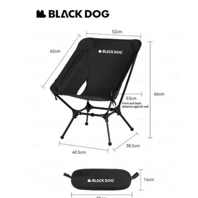 Ghế gấp gọn siêu nhẹ hợp kim nhôm 7075 có nắp đậy chân Blackdog CBD2450JJ020