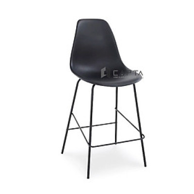 Ghế quầy bar nhựa chân sắt CB DSW2-S Nội thất Capta Ghế bar chân cố định lưng tựa cao cho nhà hàng cafe Ghế quầy thuốc chân cao 75 cm Plastic bar stool