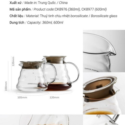 Bình thuỷ tinh đựng cà phê CAFE DE KONA