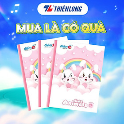 Bộ 5 Tập học sinh 96 trang 4 ô ly vuông 100 gsm Điểm 10 TP-NB061 (hình ngẫu nhiên)