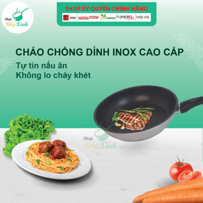Bộ nồi chảo Fivestar 3 chiếc nắp inox 3 đáy bếp từ inox 430 quai silicon chống nóng