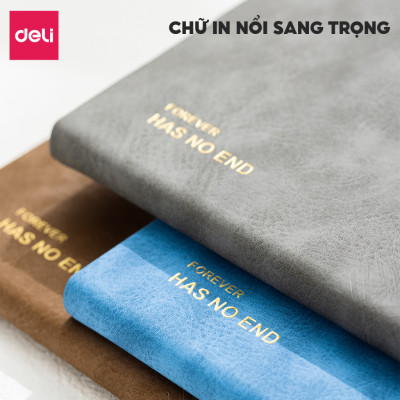Sổ Da A5/A6/A7 Sổ Tay Bìa Da Kẻ Ngang Deli - 300 Trang Giấy Dày Chất Lượng Chống Nước Quà Tặng Sang Trọng