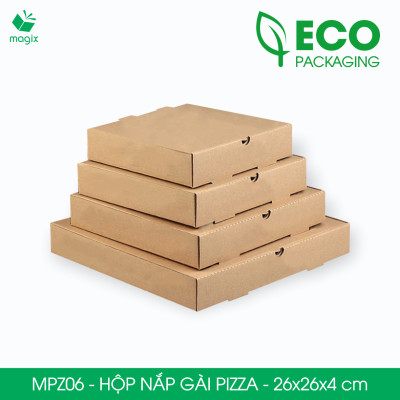 MPZ06 - 26x26x4 cm - 20 Hộp nắp gài pizza đa dụng - Hộp nắp gập, hộp carton gói hàng, hộp quà