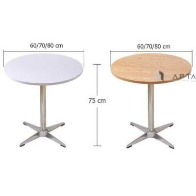 Bàn cafe mặt gỗ mdf TE1552-06W Nội thất Capta Bàn tiếp khách mặt gỗ MDF ống chân inox đế chân nhôm chống rỉ hcm