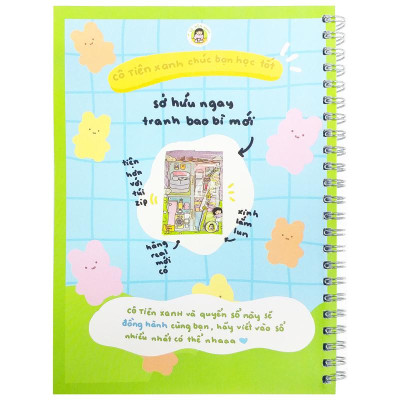 Sổ Tay Lò Xo A5 Kẻ Ô Vuông 100 Trang 100gsm - Cô Tiên Xanh - Cửa Hàng Slime