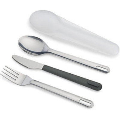 Bộ dao thìa dĩa Joseph Joseph 81135 Duo Steel Travel Cutlery màu Grey hàng chính hãng